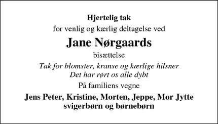 Taksigelsen for Jane N&oslash;rgaard - Kerteminde