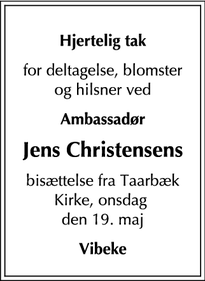 Taksigelsen for Jens Christensens - ingen