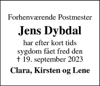 Dødsannoncen for Jens Dybdal - Nørre Nebel
