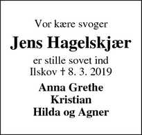 Dødsannoncen for Jens Hagelskjær - Ulfborg