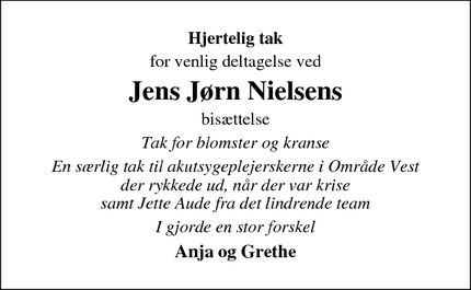 Taksigelsen for Jens Jørn Nielsens - Randers