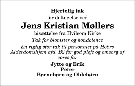 Taksigelsen for Jens Kristian Møllers - Viborg