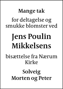 Taksigelsen for Jens Poulin
Mikkelsens - Gl. Holte, 2840