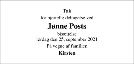 Taksigelsen for Jønne Posts - Odense C