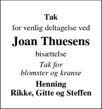 Taksigelsen for Joan Thuesens - Odense