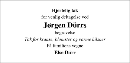 Taksigelsen for Jørgen Dürr - Viborg