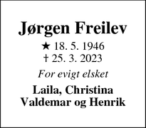 Dødsannoncen for Jørgen Freilev - Kongens Lyngby