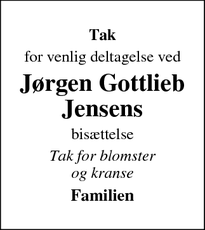 Taksigelsen for Jørgen Gottlieb
Jensens - Korsør