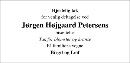 Taksigelsen for Jørgen Højgaard Petersen - 3300 Frederiksværk