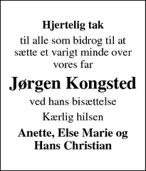 Taksigelsen for Jørgen Kongsted - Bagsværd