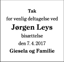 Taksigelsen for Jørgen Leys - Sønderborg