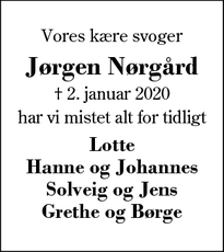 Dødsannoncen for Jørgen Nørgård - Herning