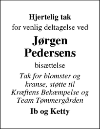 Taksigelsen for Jørgen Pedersen - Fåborg 