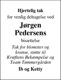 Taksigelsen for Jørgen Pedersen - Fåborg 
