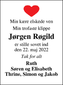 Dødsannoncen for Jørgen Røgild - Viborg