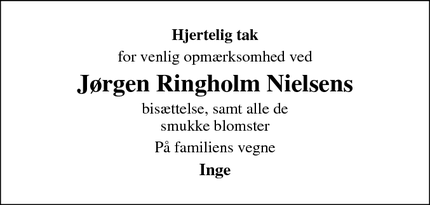 Taksigelsen for Jørgen Ringholm Nielsens - Frederikssund