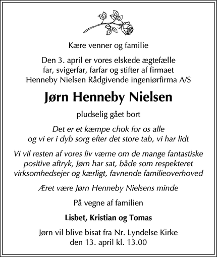 Dødsannoncen for Jørn Henneby Nielsen - Odense