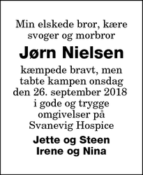 Dødsannoncen for Jørn Nielsen - Maribo