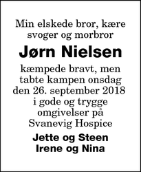 Dødsannoncen for Jørn Nielsen - Maribo