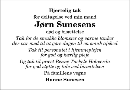 Taksigelsen for Jørn Sunesen - Holstebro