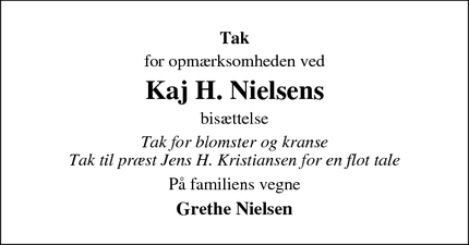 Taksigelsen for Kaj H. Nielsen - Vamdrup