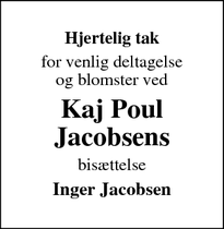 Taksigelsen for Kaj Poul
Jacobsens - Aarup