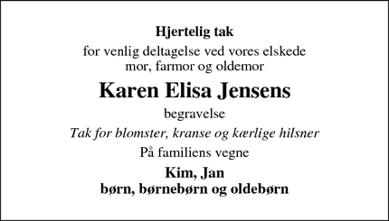 Taksigelsen for Karen Elisa Jensen - Frederiksværk