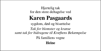 Taksigelsen for Karen Pasgaards  - Holstebro