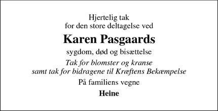 Taksigelsen for Karen Pasgaards  - Holstebro