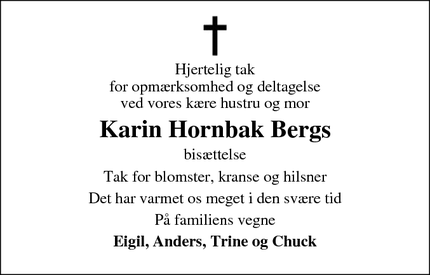 Taksigelsen for Karin Hornbak Bergs  - Søborg