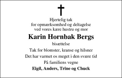 Taksigelsen for Karin Hornbak Bergs  - Søborg