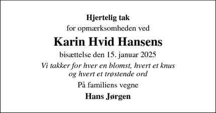 Taksigelsen for Karin Hvid Hansen - Bogense