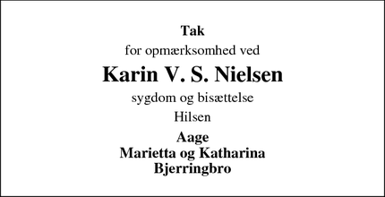 Taksigelsen for Karin V. S. Nielsen - Bjerringbro