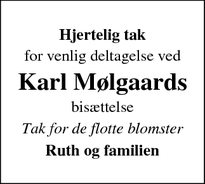 Taksigelsen for Karl Mølgaards - Godthåb