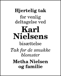 Taksigelsen for Karl
Nielsens - Bindslev
