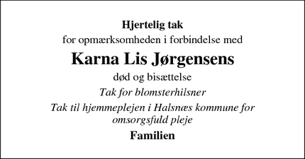 Taksigelsen for Karna Lis Jørgensen - Virum