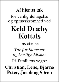 Taksigelsen for Keld Dræby
Kottals - Odense S