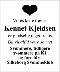 Dødsannoncen for Kennet Kjeldsen - Silkeborg