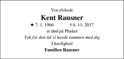 Dødsannoncen for Kent Rausner - Odense
