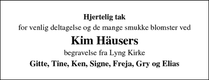 Taksigelsen for Kim Häusers - Fredericia