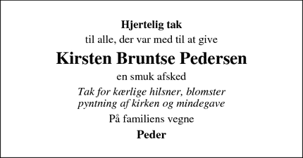 Taksigelsen for Kirsten Bruntse Pedersen - Hauris / Løvel 