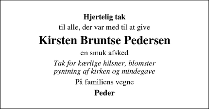 Taksigelsen for Kirsten Bruntse Pedersen - Hauris / Løvel 