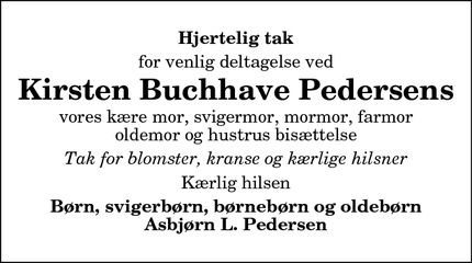 Taksigelsen for Kirsten Buchhave Pedersen - Hjørring