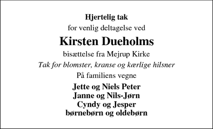 Taksigelsen for Kirsten Dueholm - Holstebro 