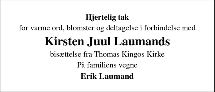 Taksigelsen for Kirsten Juul Laumands - Odense M