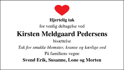Taksigelsen for Kirsten Meldgaard Pedersen - Ølstykke