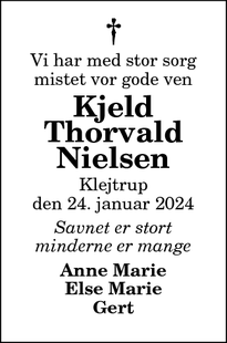 Dødsannoncen for Kjeld
Thorvald
Nielsen - Hobro