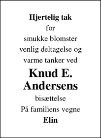 Taksigelsen for Knud E.
Andersens - Grenaa