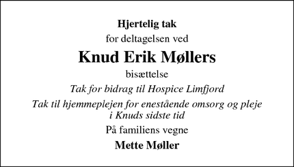 Taksigelsen for Knud Erik Møller - Glyngøre