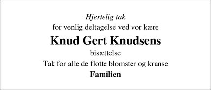 Taksigelsen for Knud Gert Knudsens - Horsens